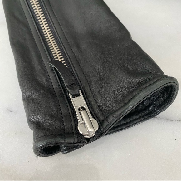 True Religion Section Moto Black Leather Jacket XS - Picture 6 of 6